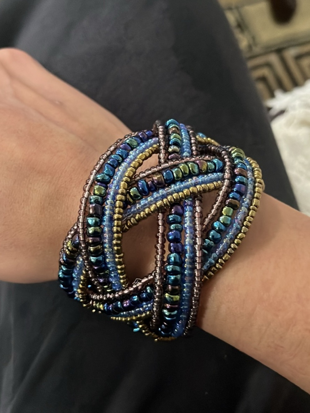 Beaded Wire Bangle - Picture 2 of 3
